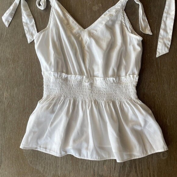 Do & Be Size Small S  White‎ Tank Sleeveless Blouse Shirt Tank Top Scrunched - Picture 2 of 7